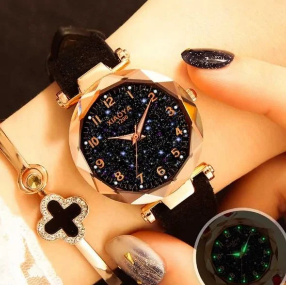 Premium Leather Star Sky Watch