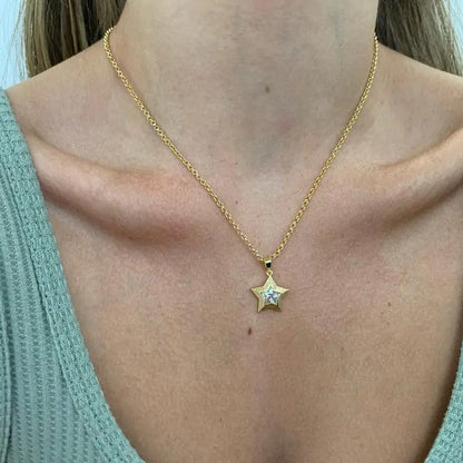 Star Rhinestone Chain Necklace