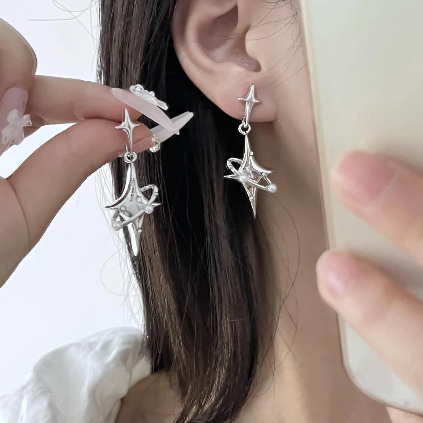 Creative Pearl Star Earrings