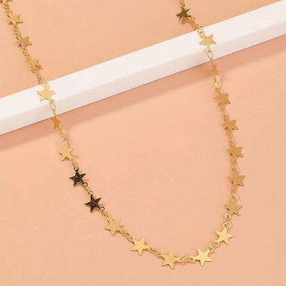 Gold star choker necklace