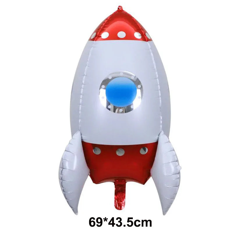 3D Rocket Balloons Astronaut Foil balloon Outer Space Spaceship ET Ballon For Birthday Party Decorations Boy Kids Baloons Toys