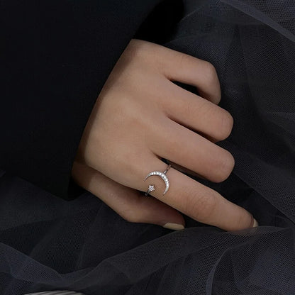 Star Moon Shape Open ring