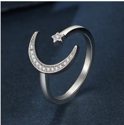 Star Moon Shape Open ring