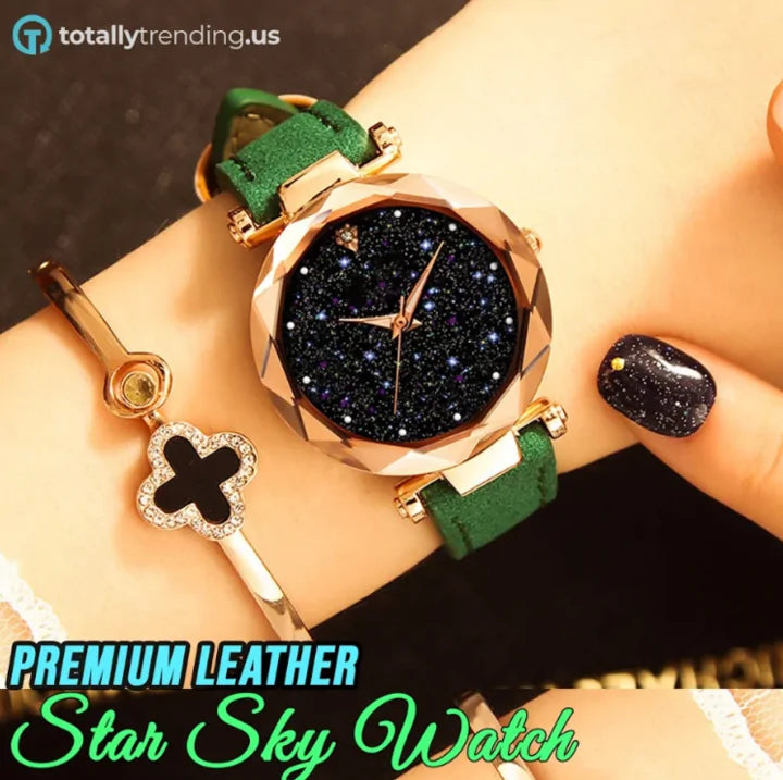 Premium Leather Star Sky Watch