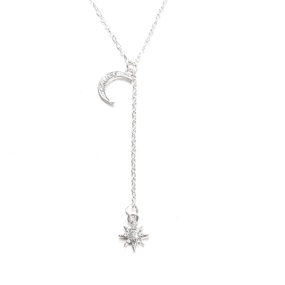 Crystal Moon Star Necklace